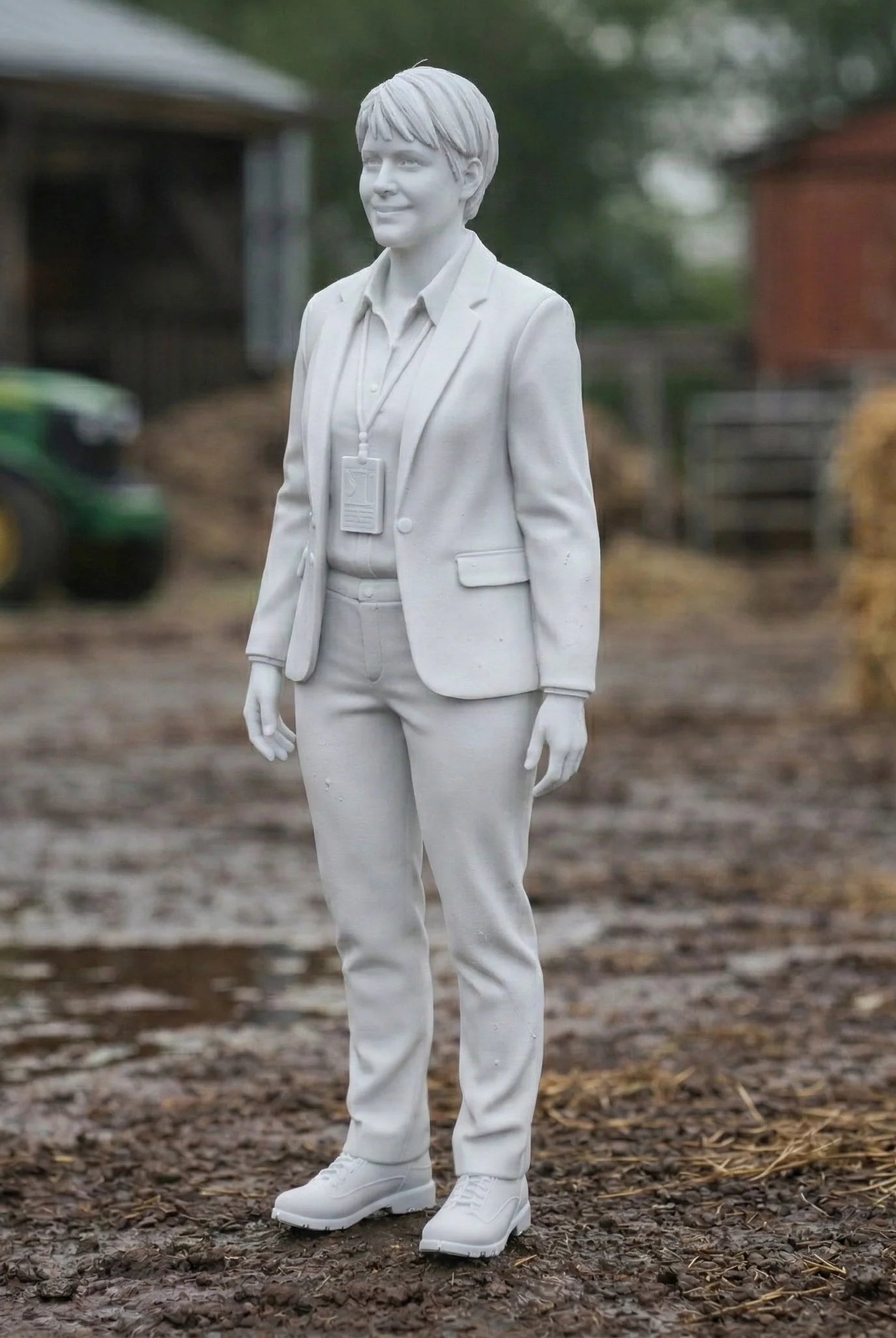Farm Inspector in Smart-Casual Duty Wear | Scale Resin Farm Diorama Figurine