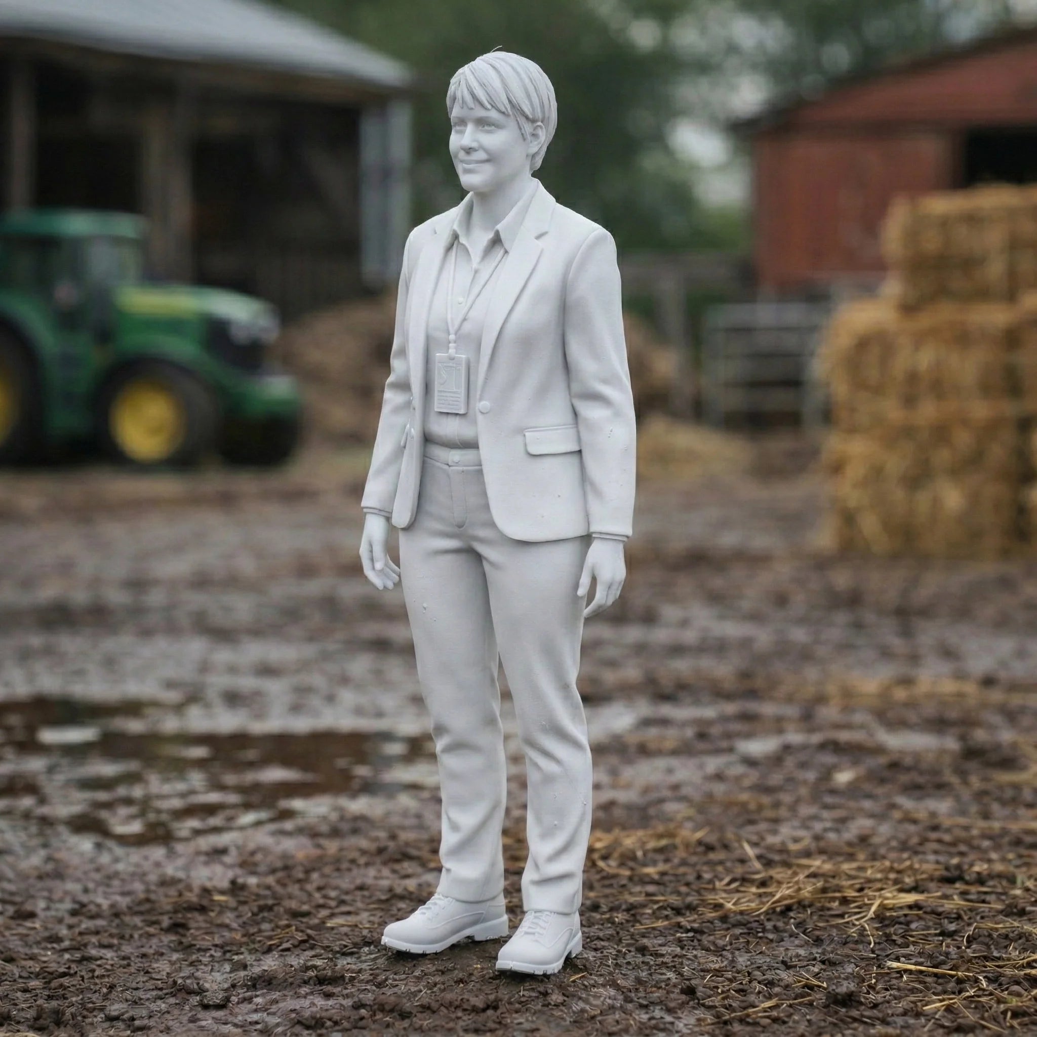 Farm Inspector in Smart-Casual Duty Wear | Scale Resin Farm Diorama Figurine