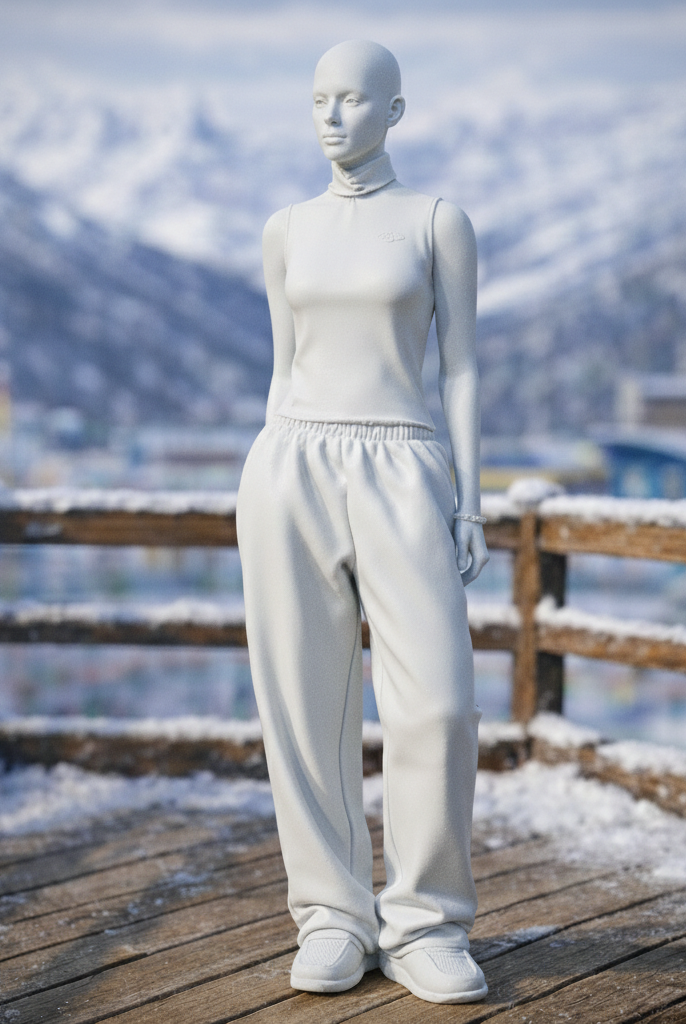 Avant-Garde Minimalist in Sleeveless Turtleneck | Resin Figurine