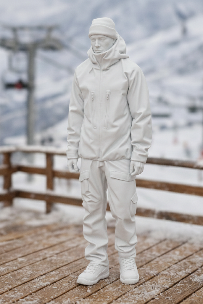 Alpine Hiker in Waterproof Shell & Cargo Pants | Resin Figurine