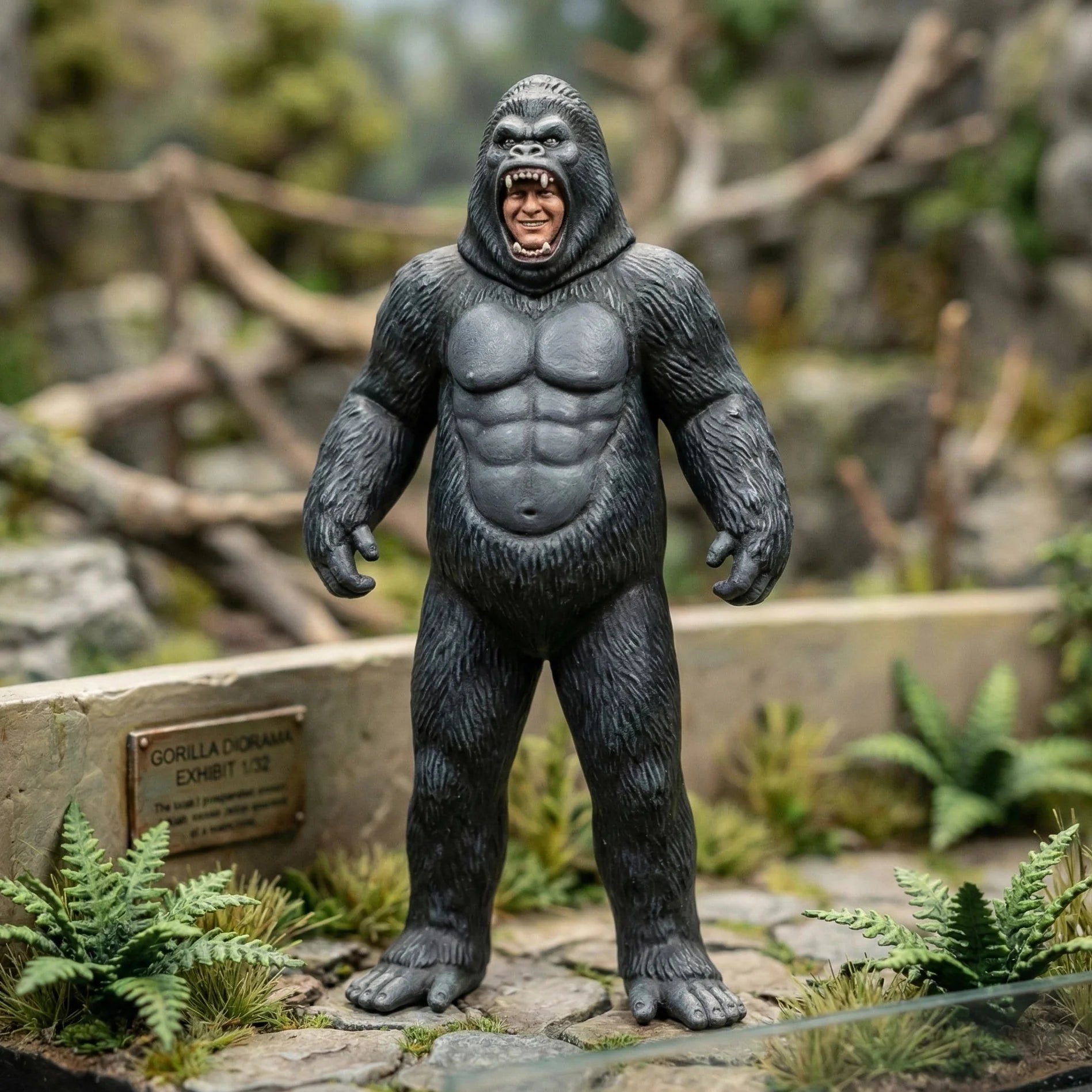 Fancy Dress Reveller in Gorilla Costume | Resin Figurine