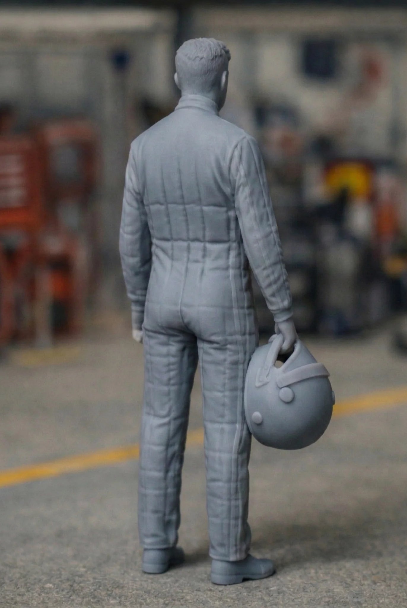 Professional GT Racing Driver in Technical Race Suit | Scale Resin Slot Car Diorama Figurine