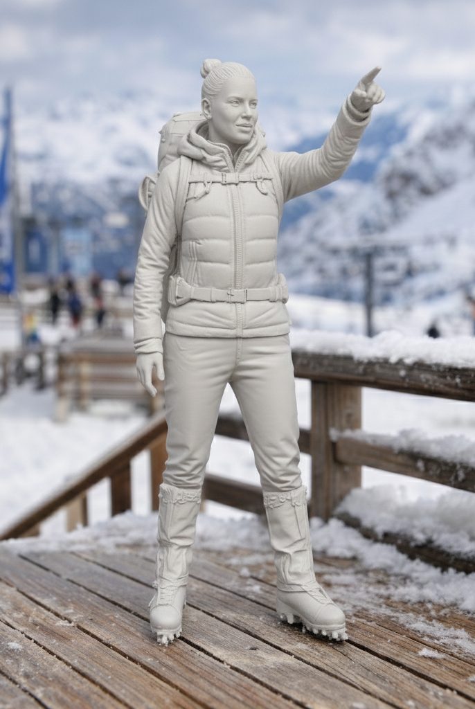Elite Mountain Guide Pointing to Summit | Resin Figurine