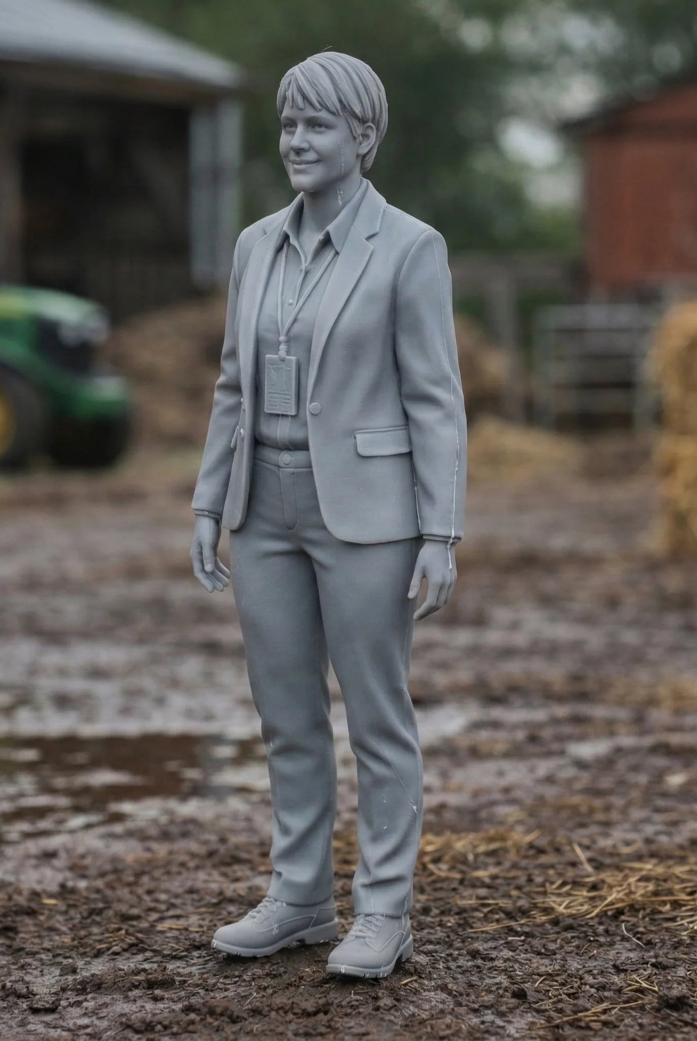 Farm Inspector in Smart-Casual Duty Wear | Scale Resin Farm Diorama Figurine