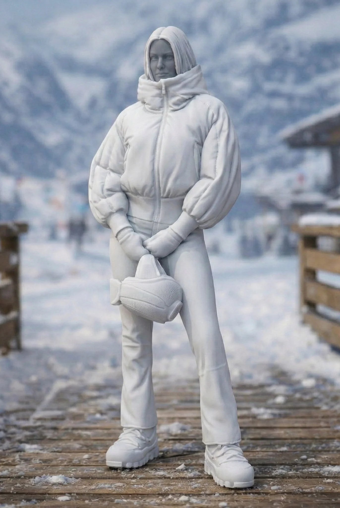 Professional Snowboarder in Tech-Wear | Resin Figurine