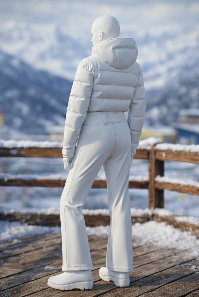 Avant-Garde Tourist in Cropped Puffer | Resin Figurine