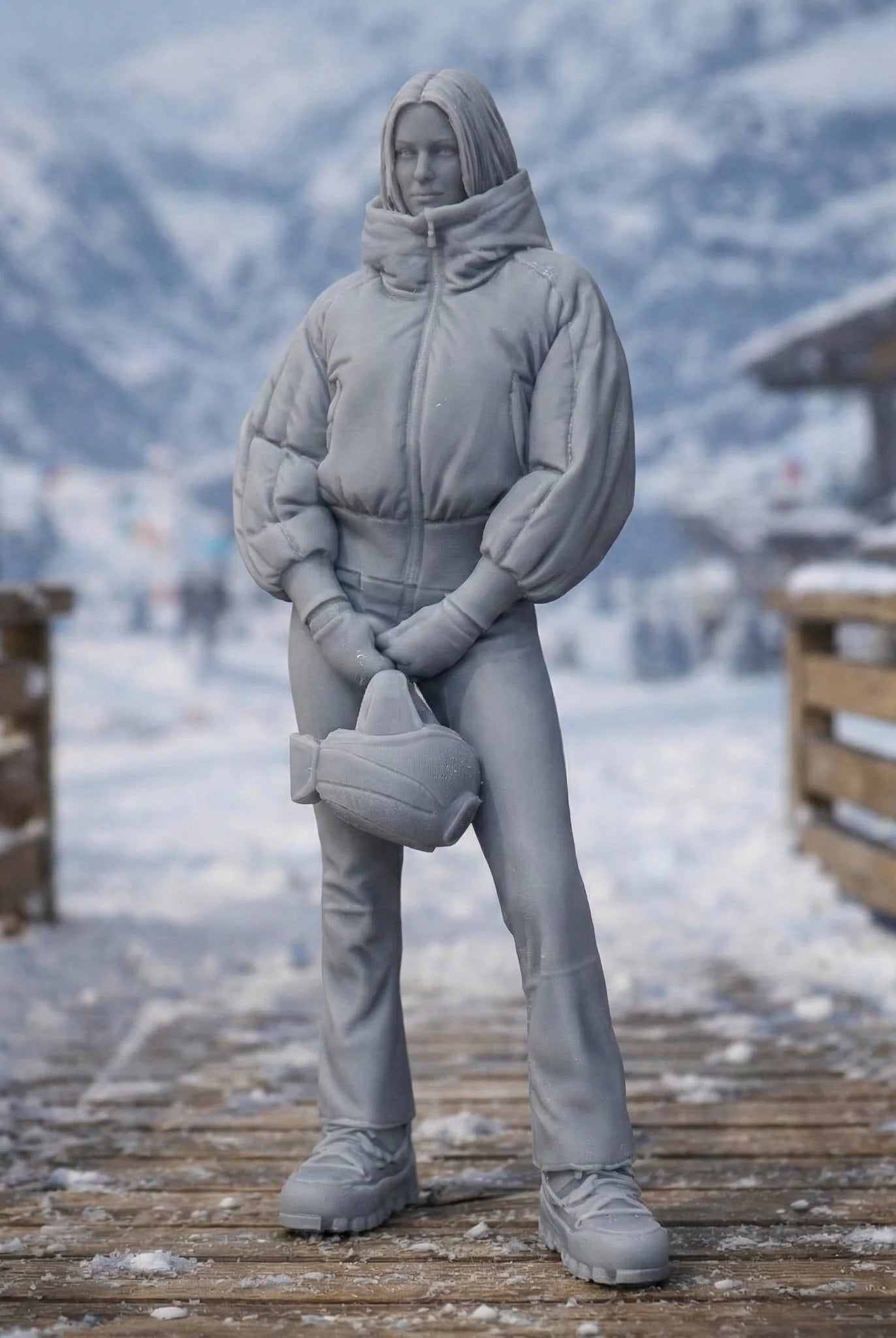 Professional Snowboarder in Tech-Wear | Resin Figurine