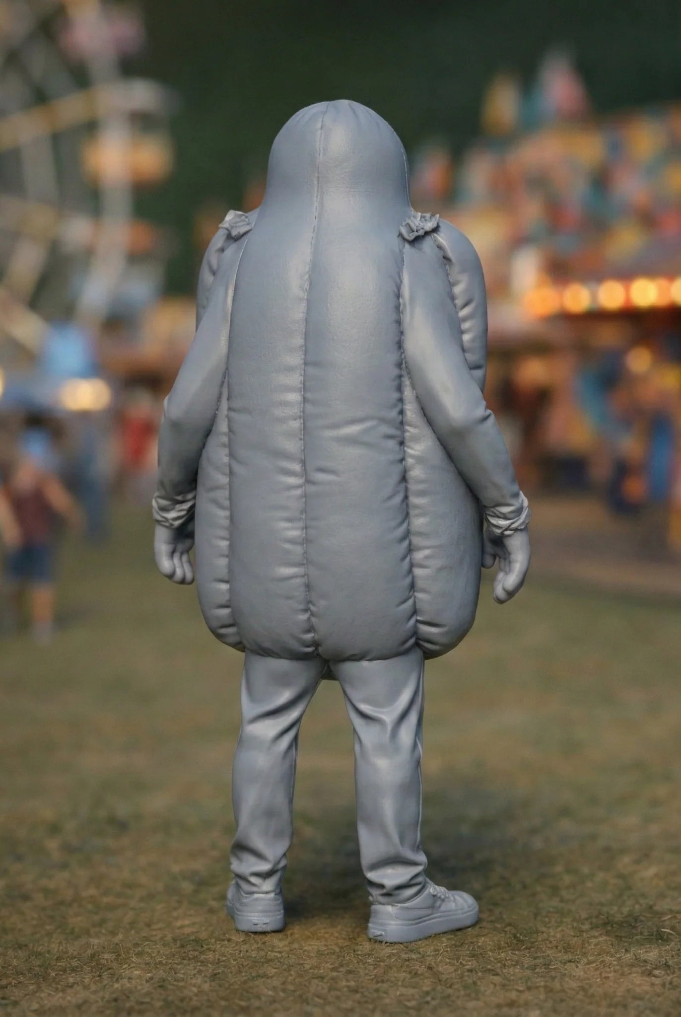Fancy Dress Reveller in Hot Dog Costume | Resin Figurine