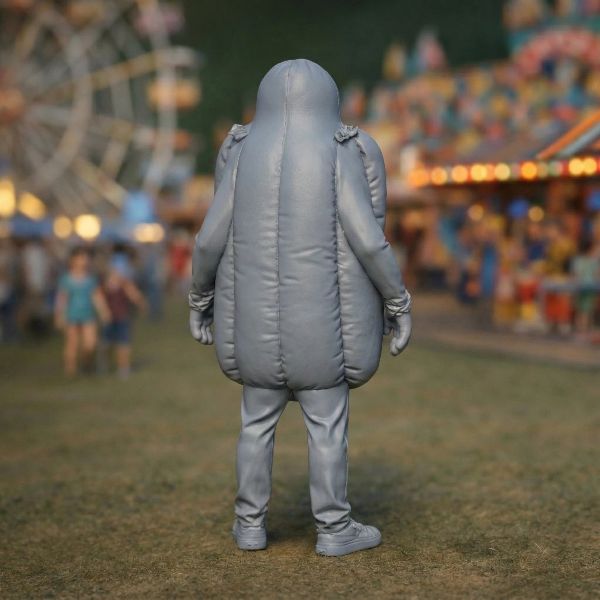 Fancy Dress Reveller in Hot Dog Costume | Resin Figurine