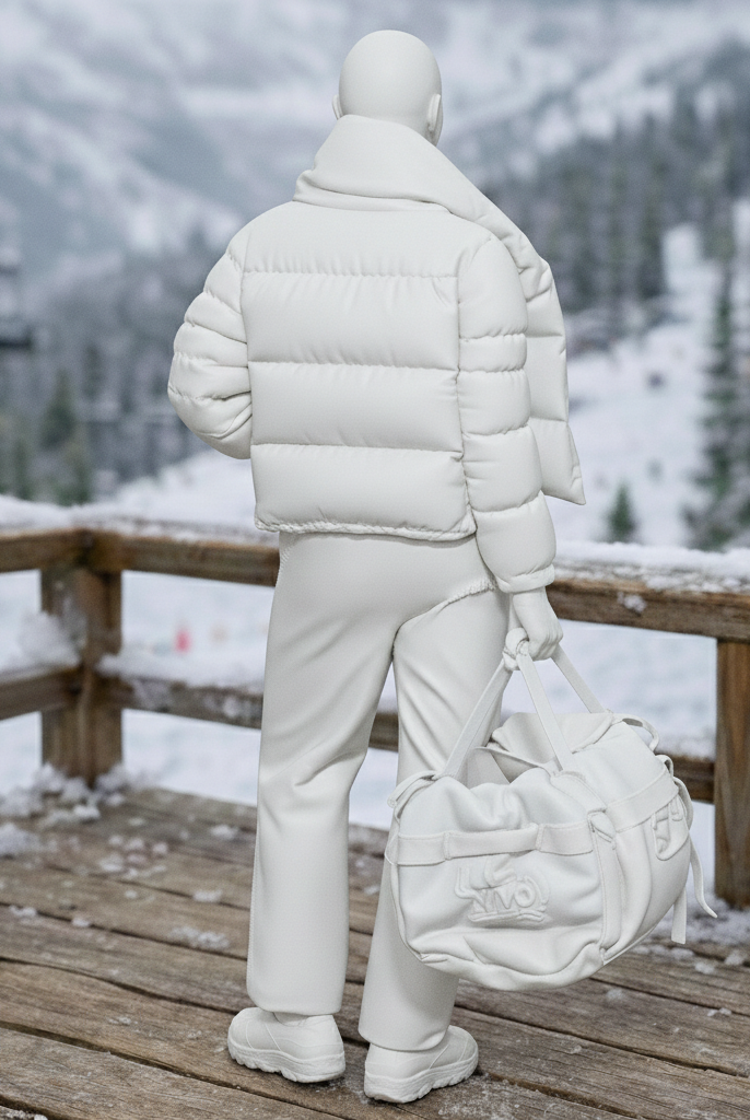 Avant-Garde Tourist in Puffer Jacket & Joggers | Resin Figurine