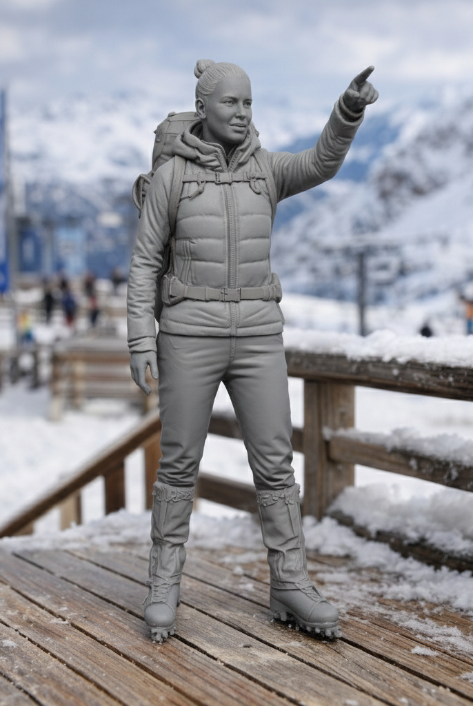 Elite Mountain Guide Pointing to Summit | Resin Figurine