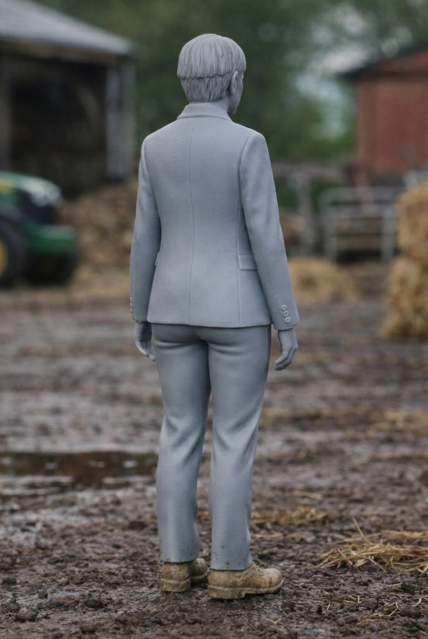 Farm Inspector in Smart-Casual Duty Wear | Scale Resin Farm Diorama Figurine