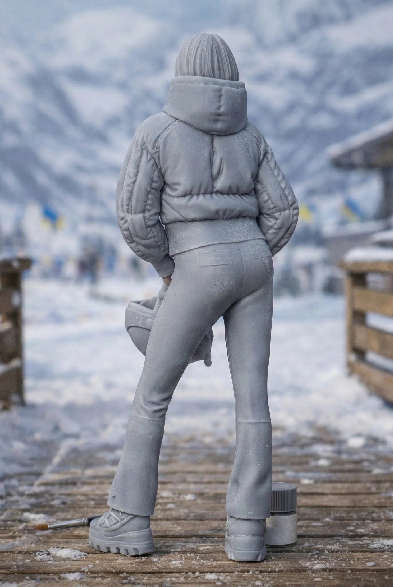 Professional Snowboarder in Tech-Wear | Resin Figurine