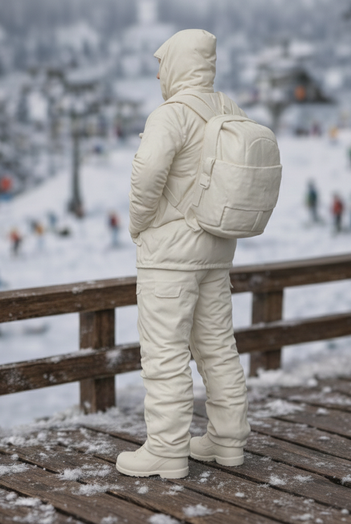 Professional Backcountry Guide in Hooded Expedition Shell | Resin Figurine