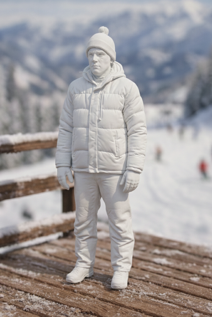 Mountain Explorer in Insulated Down Jacket | Resin Figurine