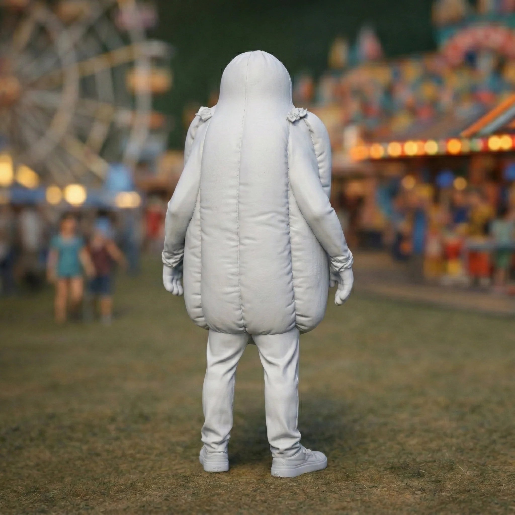 Fancy Dress Reveller in Hot Dog Costume | Resin Figurine