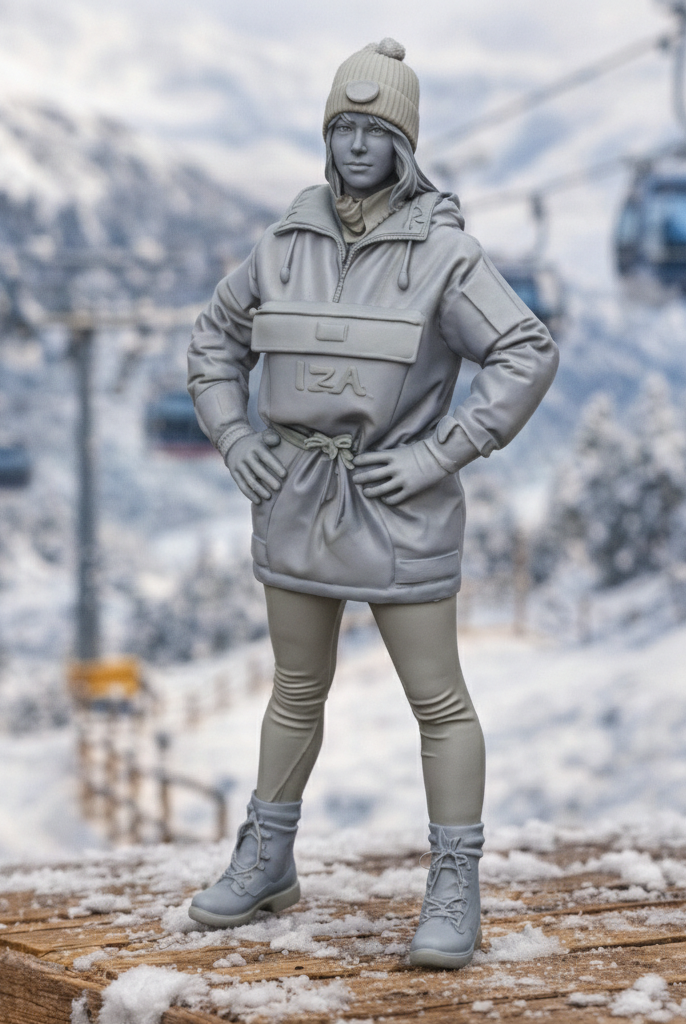 Technical Alpine Specialist in Two-Tone Anorak | Resin Figurine