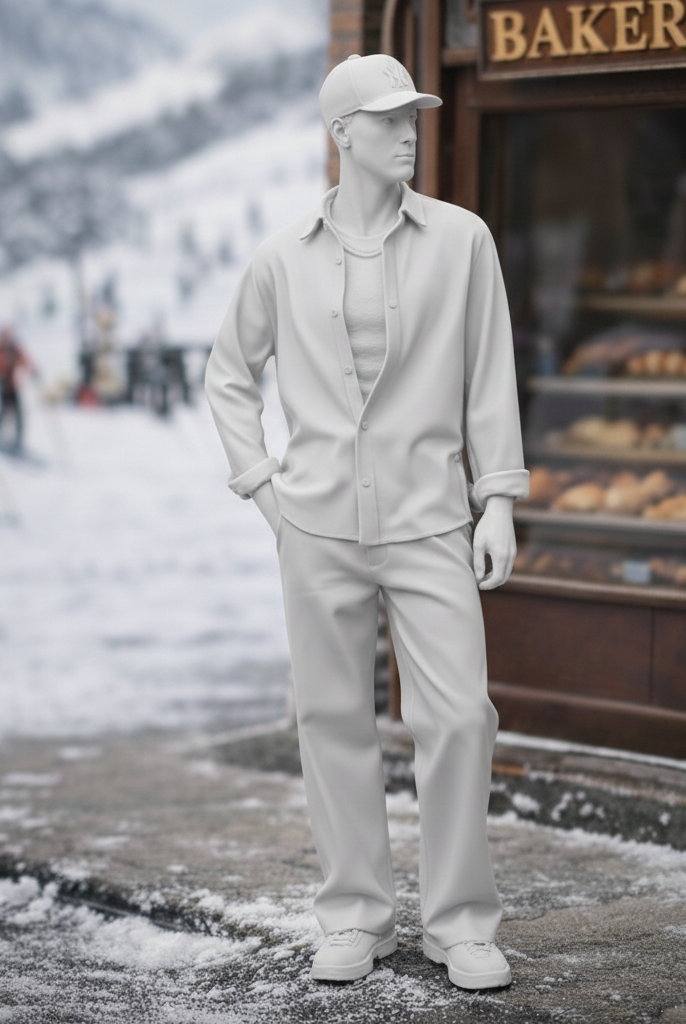Modern Village Local in Open Flannel & Chinos | Resin Figurine