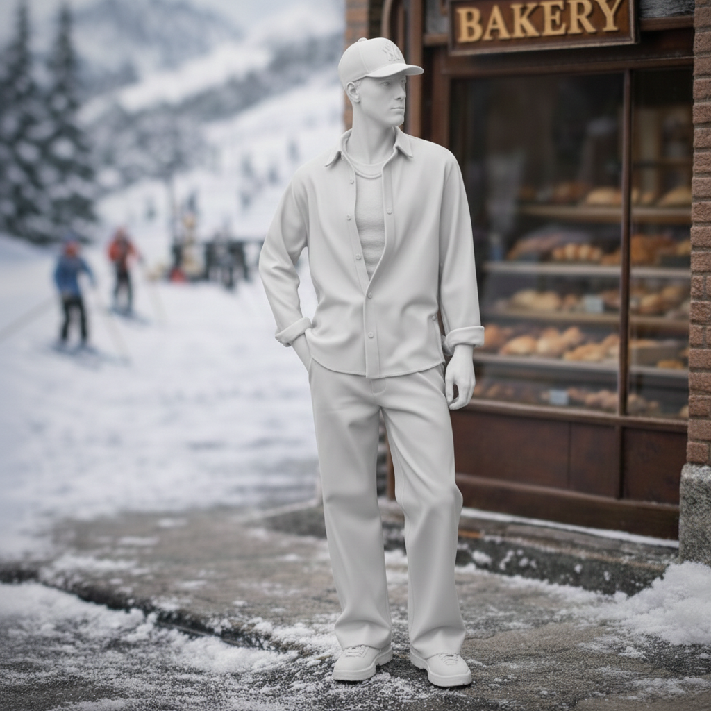 Modern Village Local in Open Flannel & Chinos | Resin Figurine