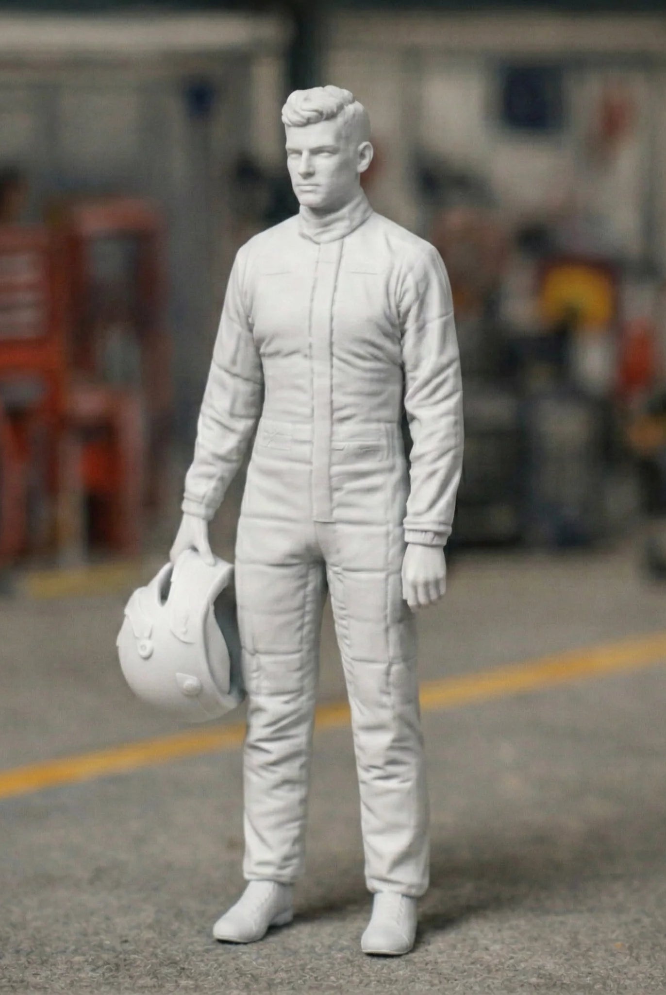 Professional GT Racing Driver in Technical Race Suit | Scale Resin Slot Car Diorama Figurine
