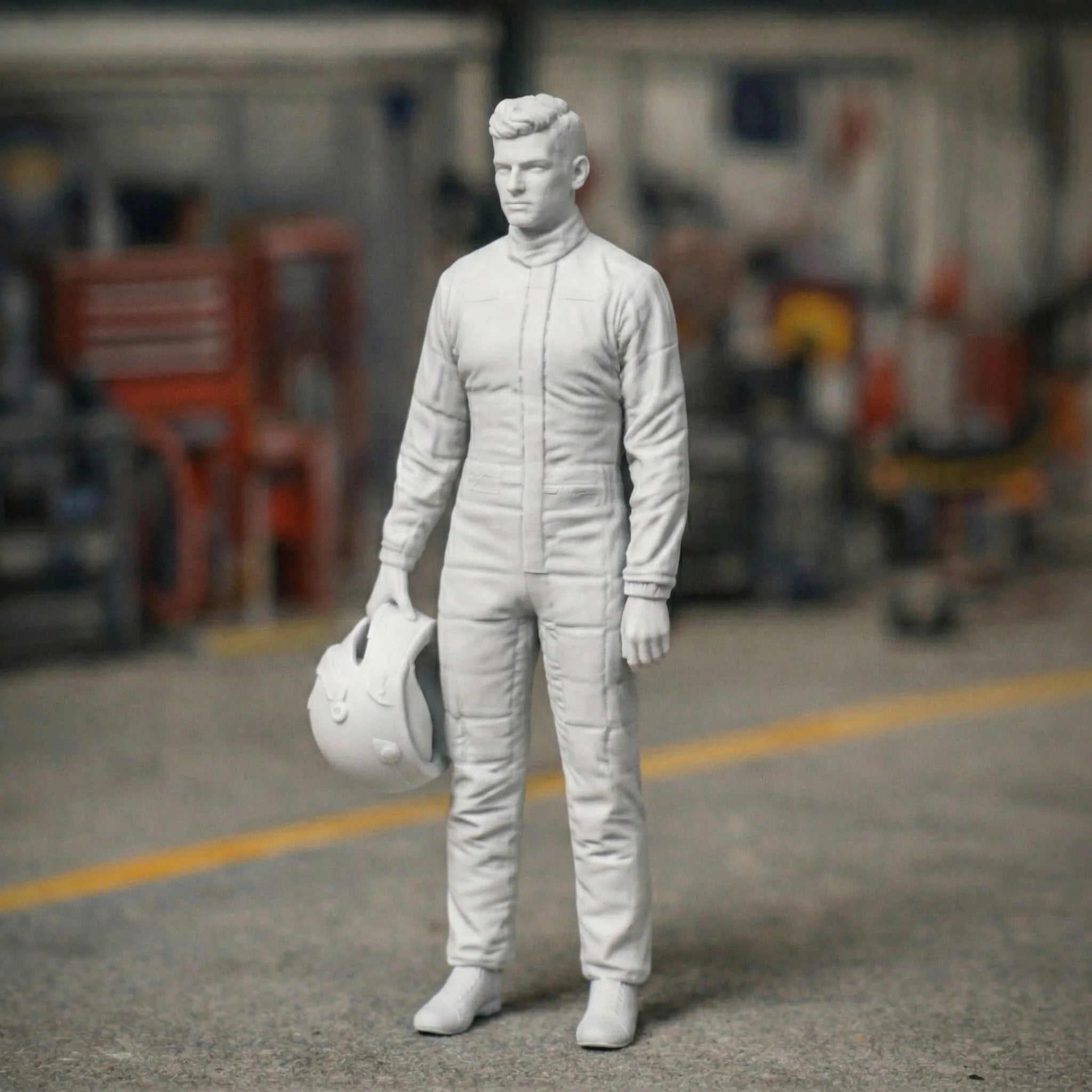 Professional GT Racing Driver in Technical Race Suit | Scale Resin Slot Car Diorama Figurine