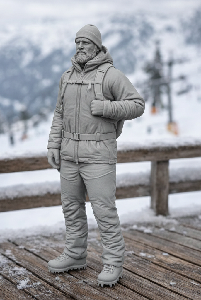 Seasoned Mountaineer in Technical Expedition Gear | Resin Figurine