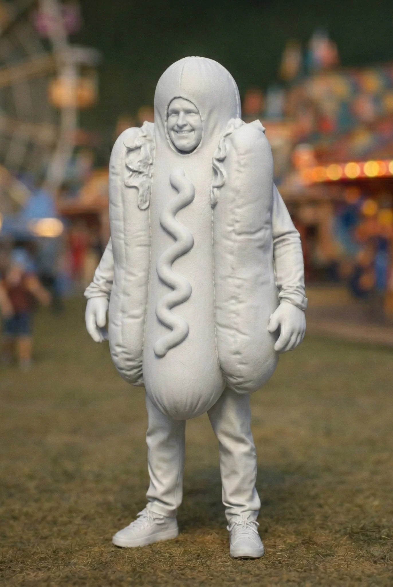 Fancy Dress Reveller in Hot Dog Costume | Resin Figurine
