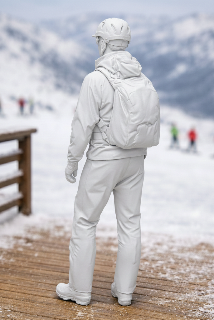 Modern Peak Skier in Technical Softshell Suit | Resin Figurine