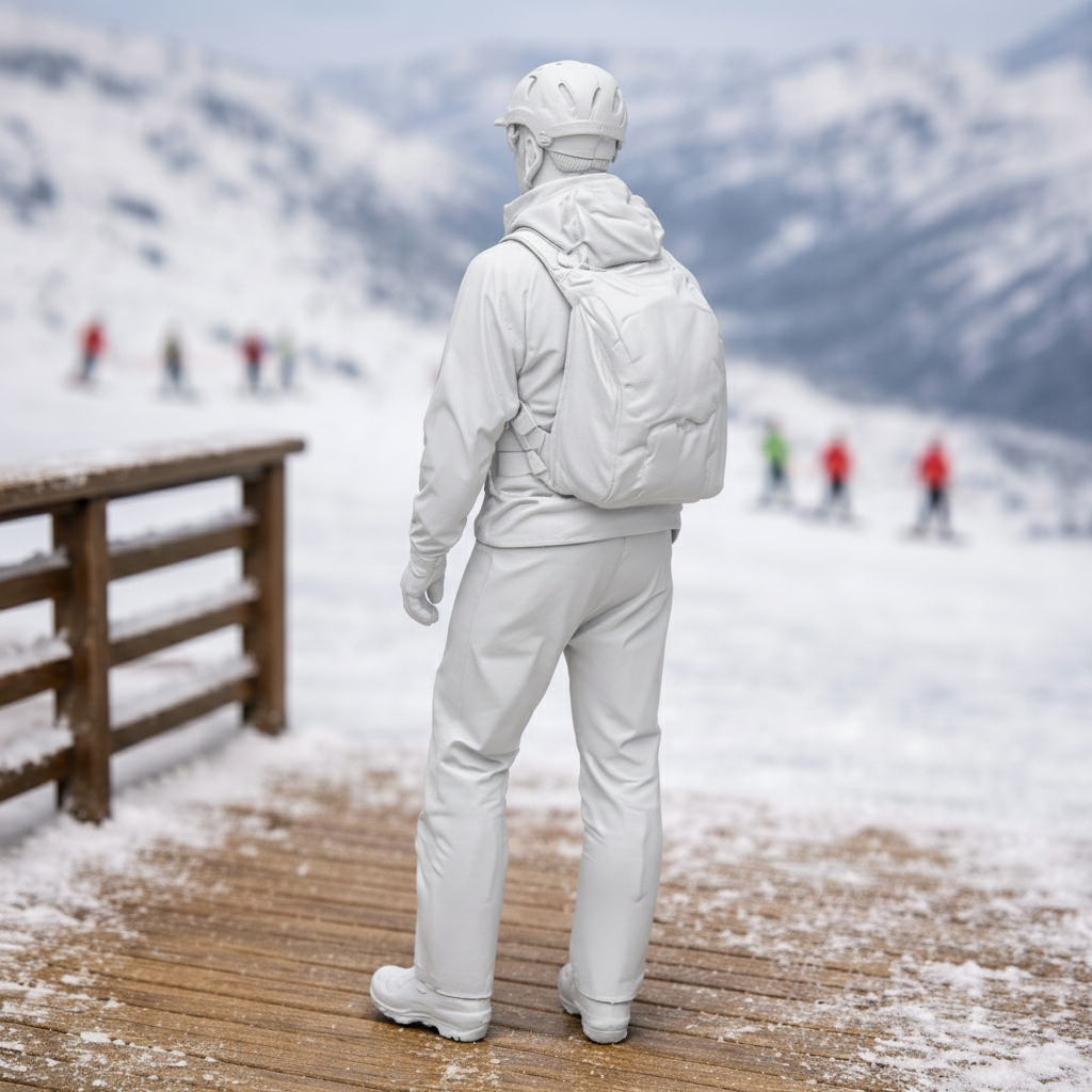 Modern Peak Skier in Technical Softshell Suit | Resin Figurine