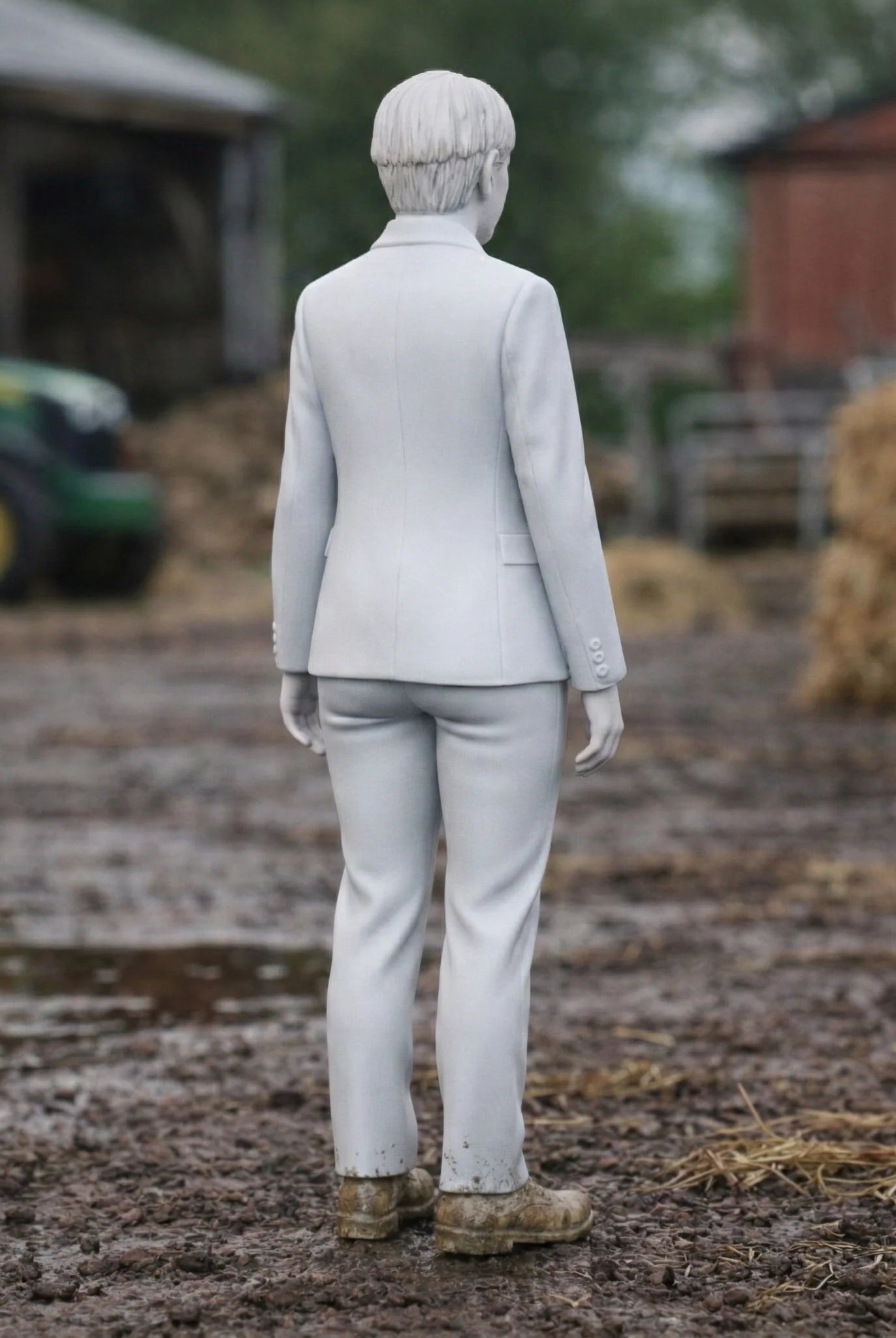 Farm Inspector in Smart-Casual Duty Wear | Scale Resin Farm Diorama Figurine