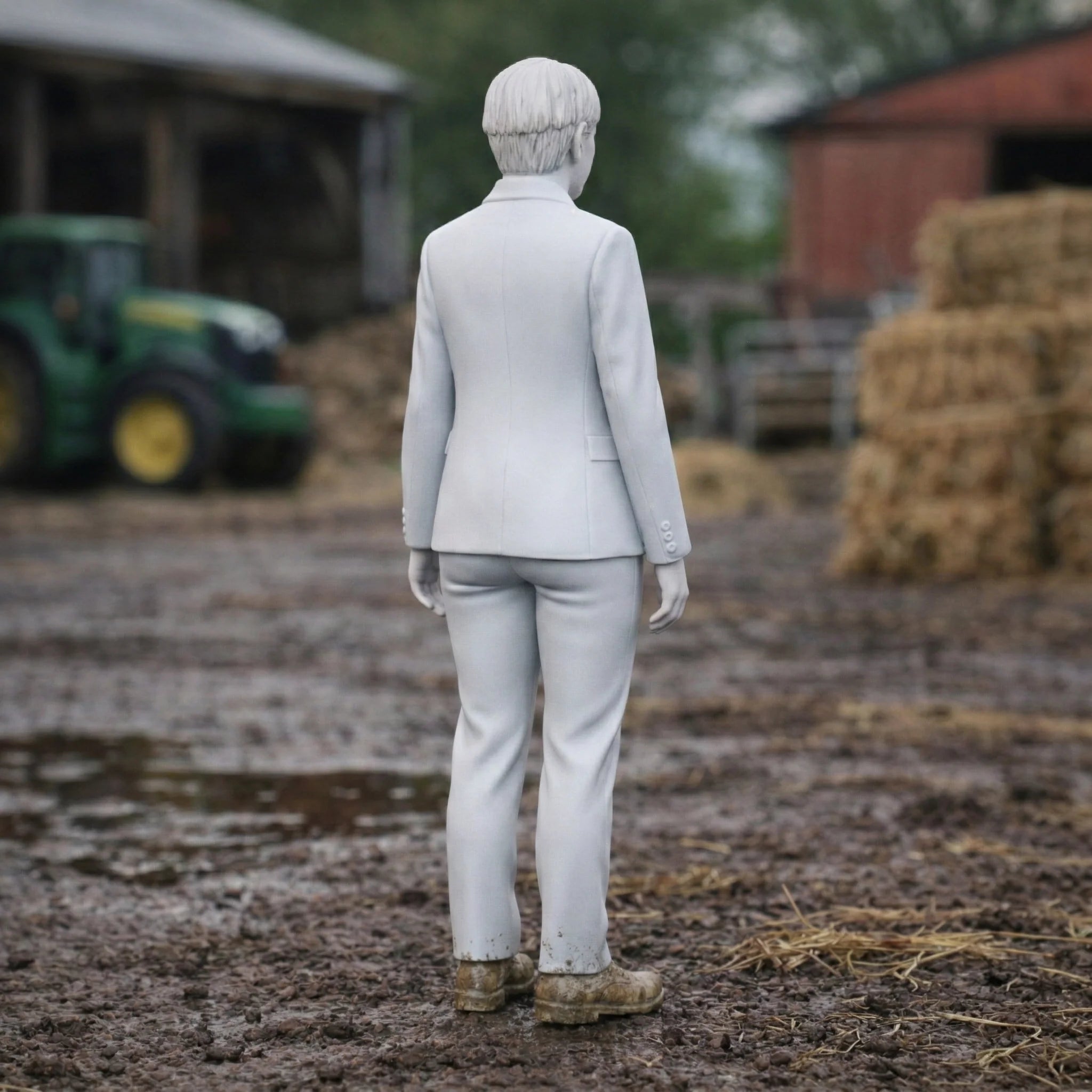 Farm Inspector in Smart-Casual Duty Wear | Scale Resin Farm Diorama Figurine