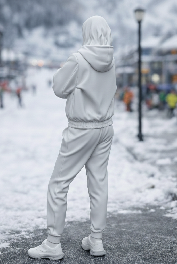 Athleisure Traveller in Zip-Up Hoodie & Joggers | Resin Figurine