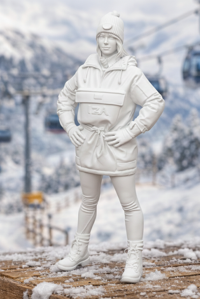 Technical Alpine Specialist in Two-Tone Anorak | Resin Figurine