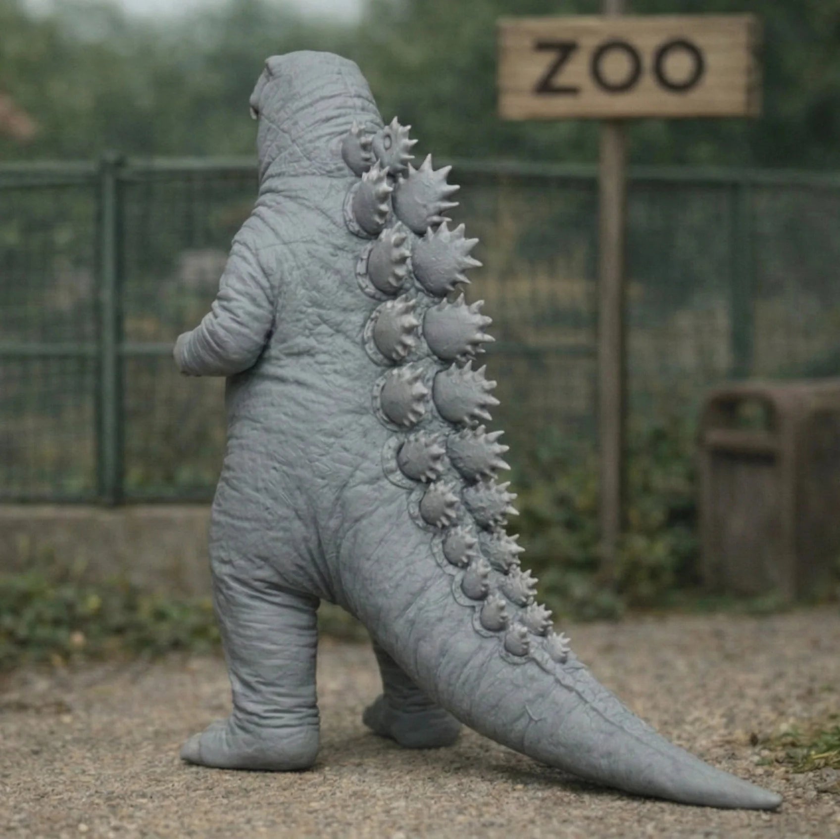 Fancy Dress Reveller in Dinosaur Costume | Resin Figurine