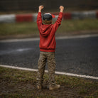 Excitable Young Racing Fan | Grey Resin Diorama Figurine