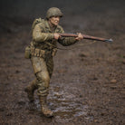 WWII Airborne Paratrooper | Grey Resin Diorama Figurine