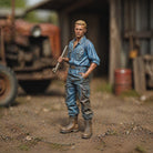 The Diesel Mechanic | Grey Resin Farm Diorama Figurine