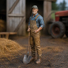 The Barnyard Laborer | Grey Resin Farm Diorama Figurine