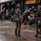 The Race Telemetry Engineer | Grey Resin Slot Car Diorama Figurine