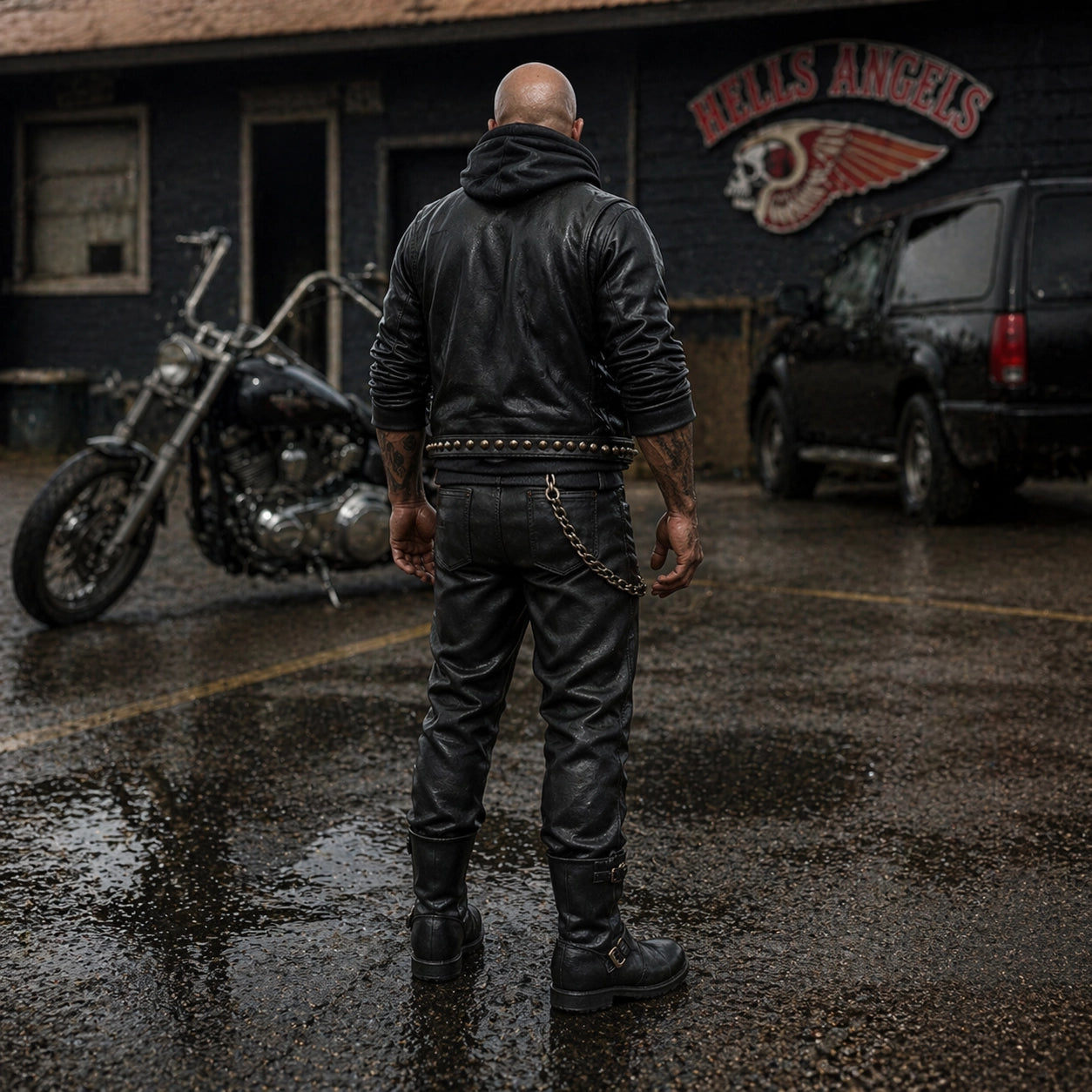 The Outlaw Biker | Grey Resin Diorama Figurine