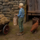 The Young Apprentice | Grey Resin Farm Diorama Figurine