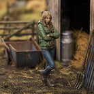 The Modern Farmhand | Grey Resin Farm Diorama Figurine