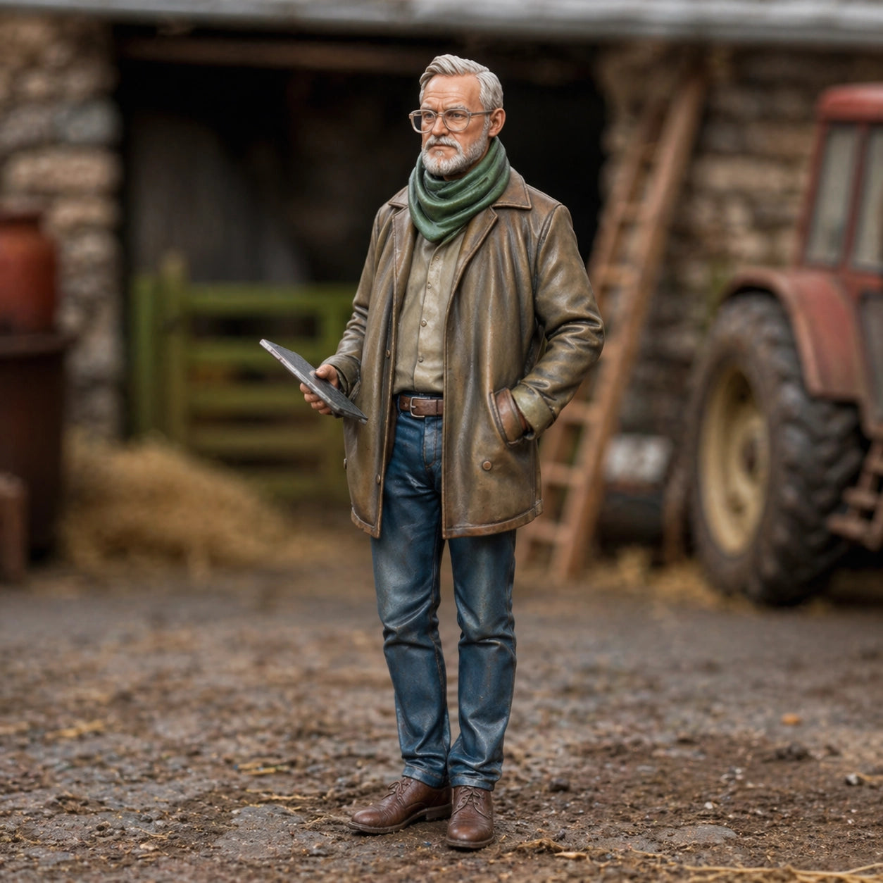 The Estate Manager | Grey Resin Farm Diorama Figurine