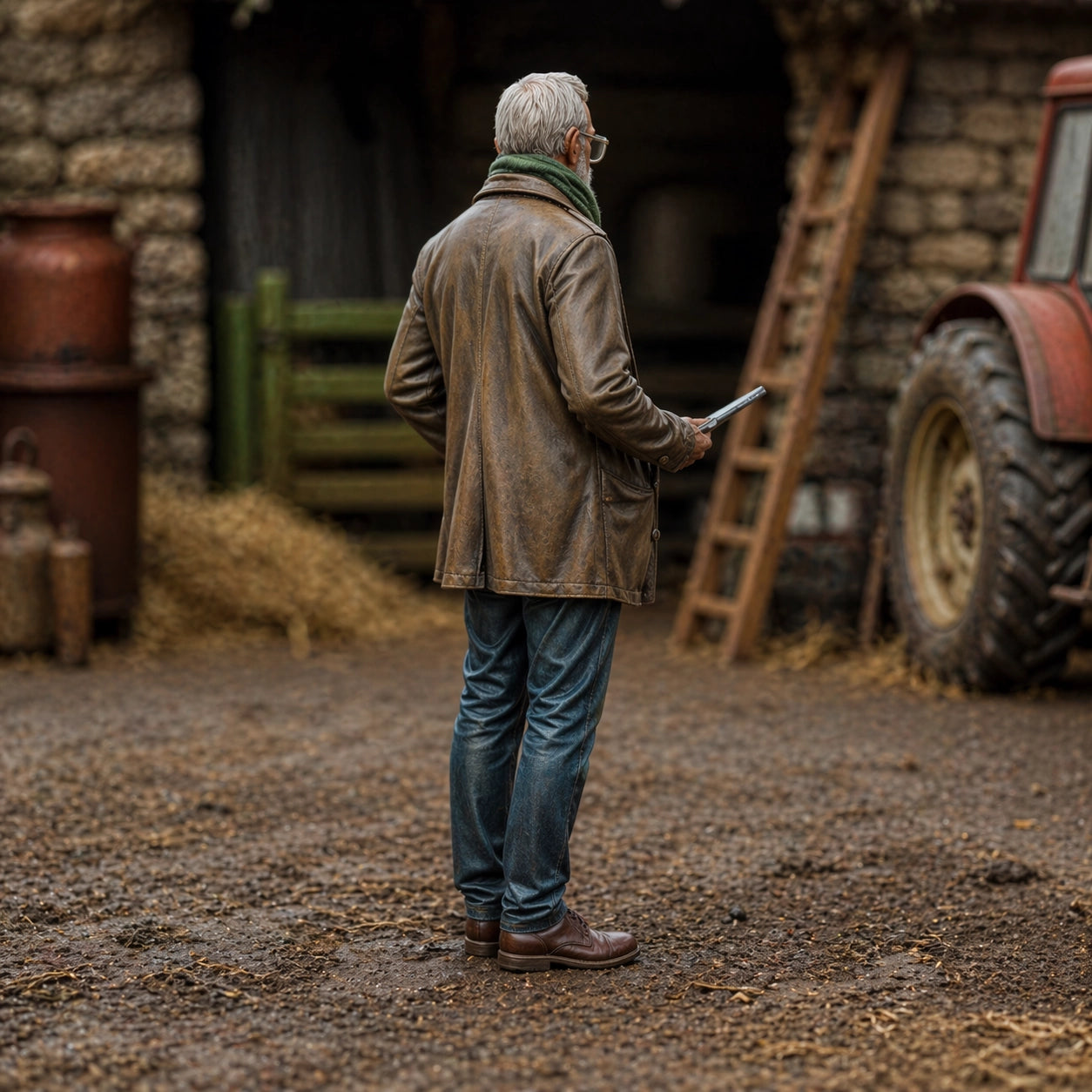 The Estate Manager | Grey Resin Farm Diorama Figurine