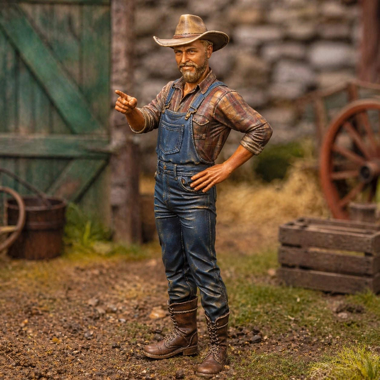 The Ranch Foreman | Grey Resin Farm Diorama Figurine