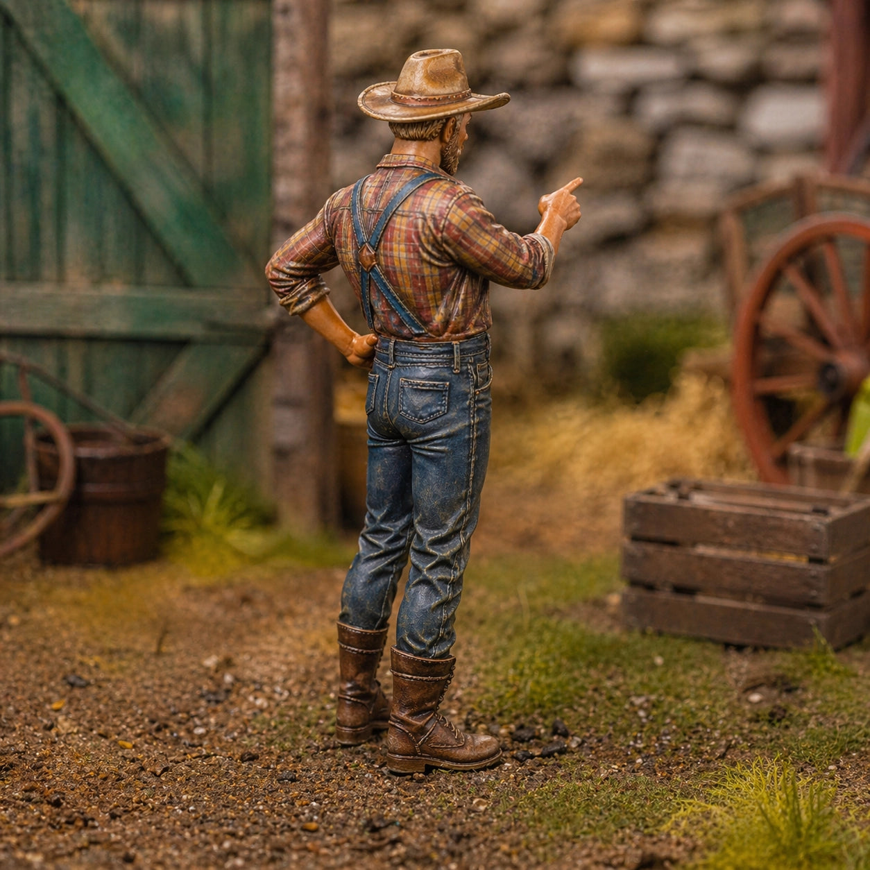 The Ranch Foreman | Grey Resin Farm Diorama Figurine