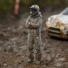 The Rally Cross Contender | Grey Resin Slot Car Diorama Figurine