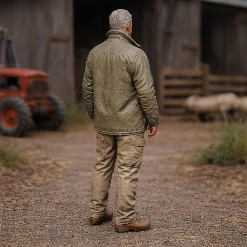 Countryside Foreman | Grey Resin Farm Diorama Figurine
