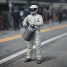 Pit Crew Refueller | Grey Resin Slot Car Diorama Figurine