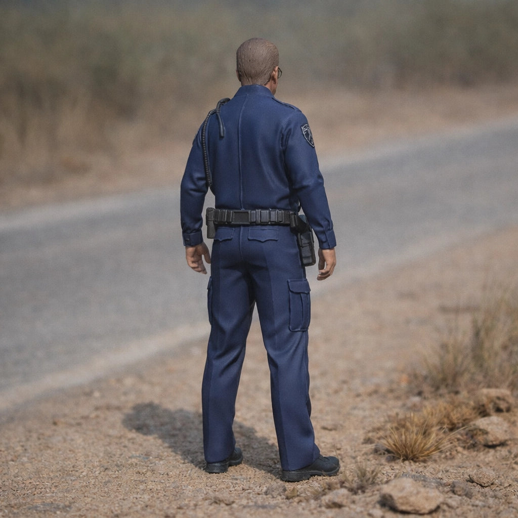 Highway Patrol Police Officer | Grey Resin General Diorama Figurine